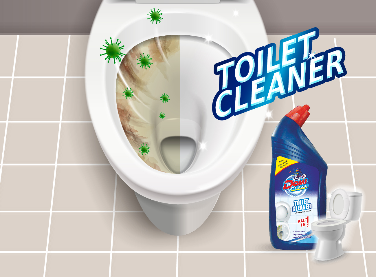 Domi Clean Liquid Toilet Cleaner